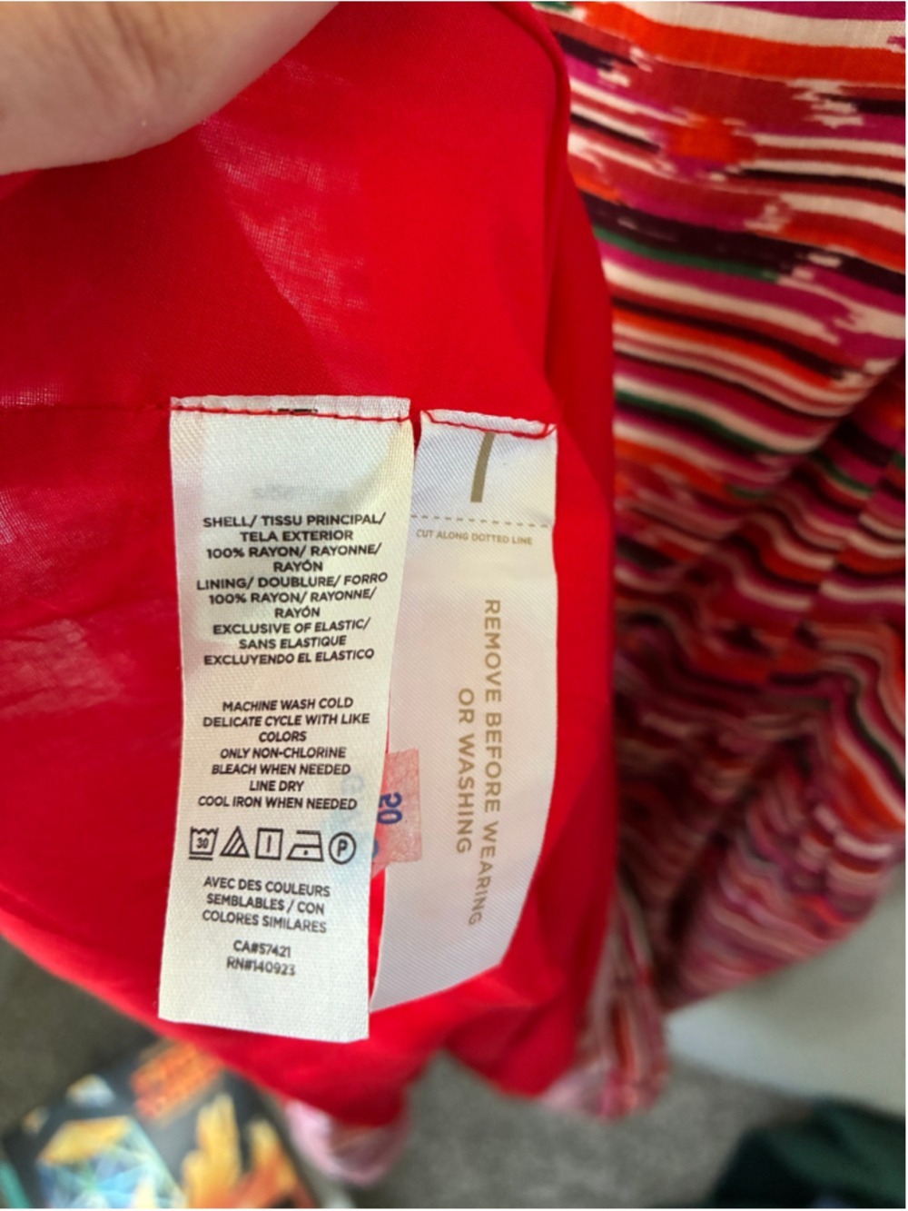 LOFT Red Pink Stripe Mini Dress Size 2 - Picture 5 of 7